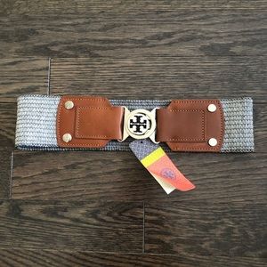 Tory Burch metallic logo waist belt